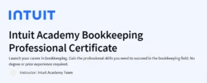 Intuit Academy Bookkeeping Professional Certificate
