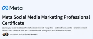 Meta Social Media Marketing Professional Certificate
