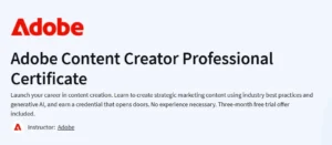 Adobe Content Creator Professional Certificate