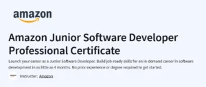 Amazon Junior Software Developer Professional Certificate