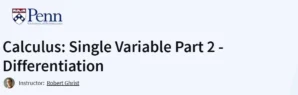Calculus: Single Variable Part 2 - Differentiation
