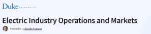 Electric Industry Operations and Markets