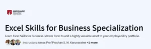 Excel Skills for Business Specialization