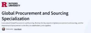 Global Procurement and Sourcing Specialization