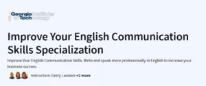Improve Your English Communication Skills Specialization