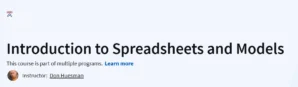 Introduction to Spreadsheets and Models