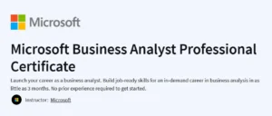 Microsoft Business Analyst Professional Certificate