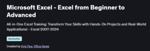 Microsoft Excel - Excel from Beginner to Advanced