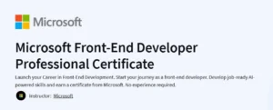 Microsoft Front-End Developer Professional Certificate