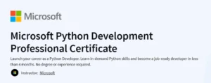 Microsoft Python Development Professional Certificate