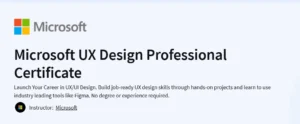Microsoft UX Design Professional Certificate