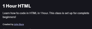 1 Hour HTML