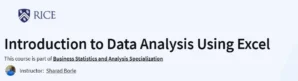 Introduction to Data Analysis Using Excel