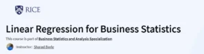 Linear Regression for Business Statistics