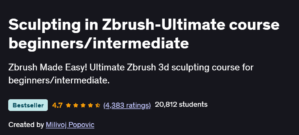 Sculpting in Zbrush-Ultimate course beginners/intermediate