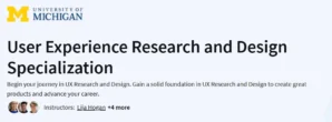 User Experience Research and Design Specialization