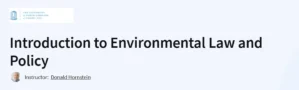 Introduction to Environmental Law and Policy