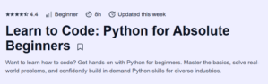 Learn to Code: Python for Absolute Beginners