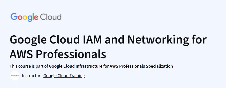 Google Cloud IAM and Networking for AWS Professionals