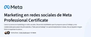 Marketing en redes sociales de Meta Professional Certificate