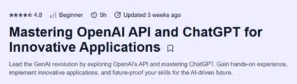 Mastering OpenAI API and ChatGPT for Innovative Applications