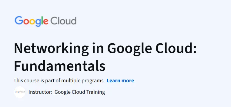Networking in Google Cloud: Fundamentals
