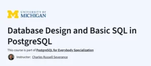 Database Design and Basic SQL in PostgreSQL