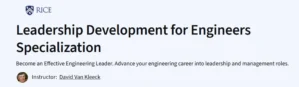 Leadership Development for Engineers Specialization